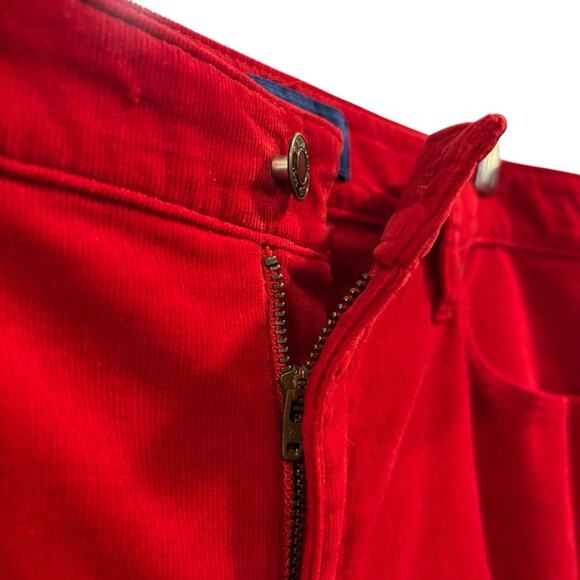 TALBOTS High-Waisted Straight-Leg Apple Red Corduroy Pants, Size 12P - Picture 7 of 10